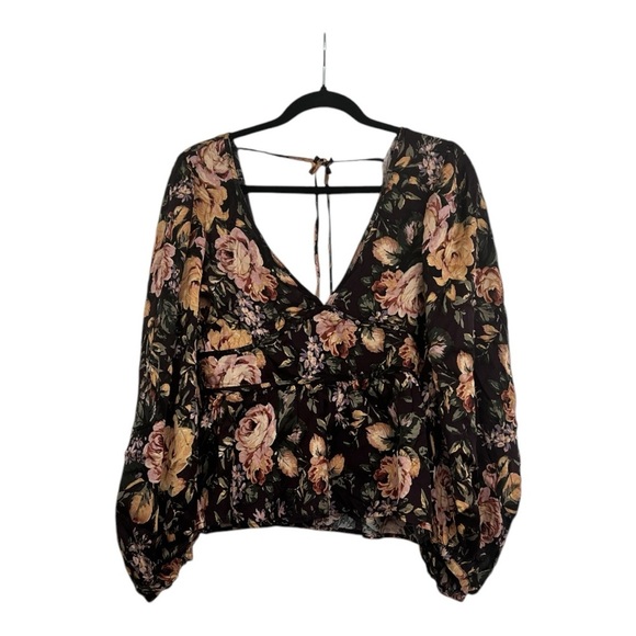 OLIVACEOUS floral top peplum NWT size Large - Picture 5 of 16